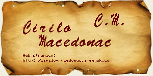 Ćirilo Macedonac vizit kartica